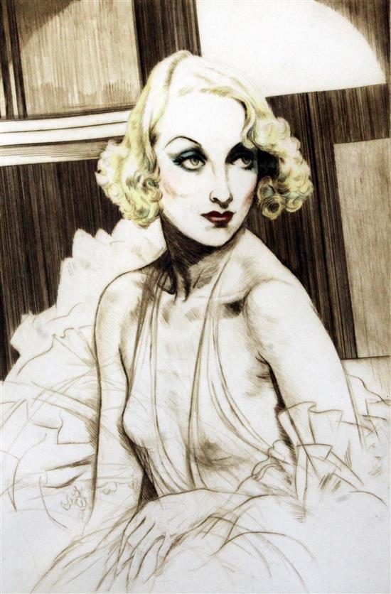 Frank Martin (1921-2005) Carole Lombard, 25 x 20.5in.